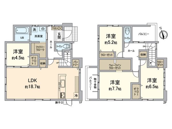 城南区東油山一丁目新築戸建 2号棟 間取図(平面図) 城南区東油山一丁目新築戸建 2号棟 間取図(平面図)