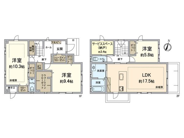 城南区田島六丁目 戸建 間取図(平面図) 間取図(平面図)