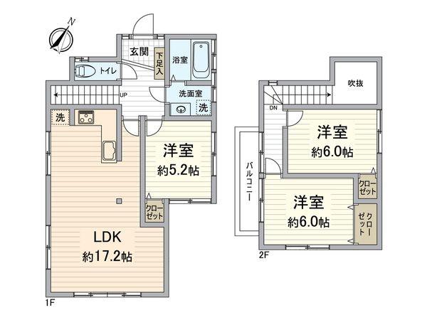 西片江2丁目戸建 間取図(平面図) 西片江2丁目戸建 間取図(平面図)