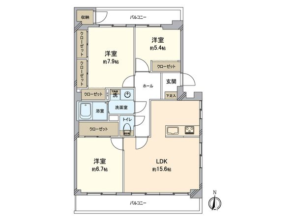 スコーレ堤 間取図(平面図) 間取図(平面図)