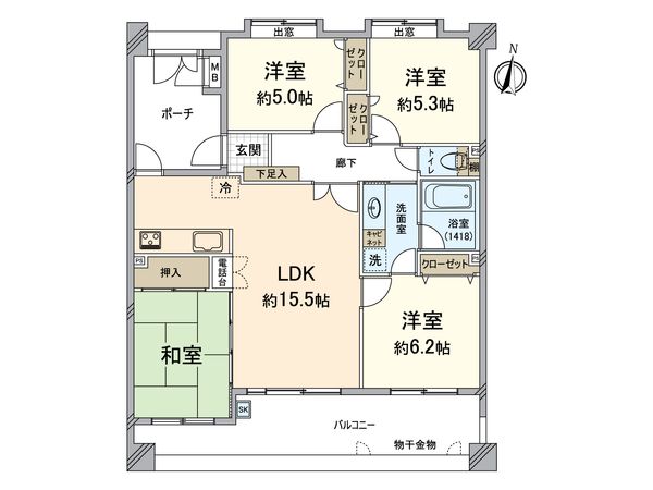 アクセス別府リバーサイド 間取図(平面図) 間取図(平面図)