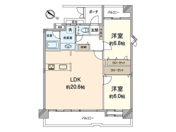 サントーア薬院 間取図(平面図) 間取図(平面図)