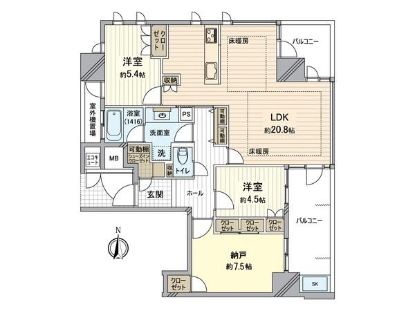 グランドメゾン大濠プレイス 間取図(平面図)