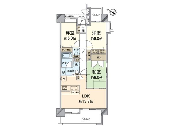 コスモ六本松シティフォルム 間取図(平面図) コスモ六本松シティフォルム 間取図(平面図)