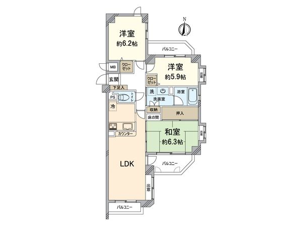 コアマンション植物園 間取図(平面図)