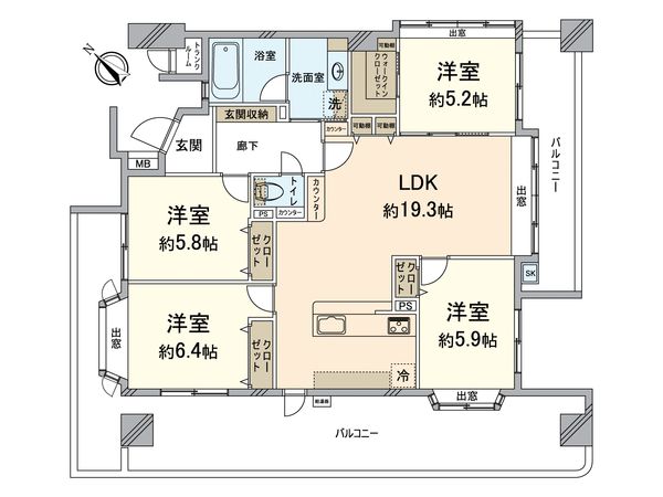 アダージュ薬院弐番館 間取図(平面図)