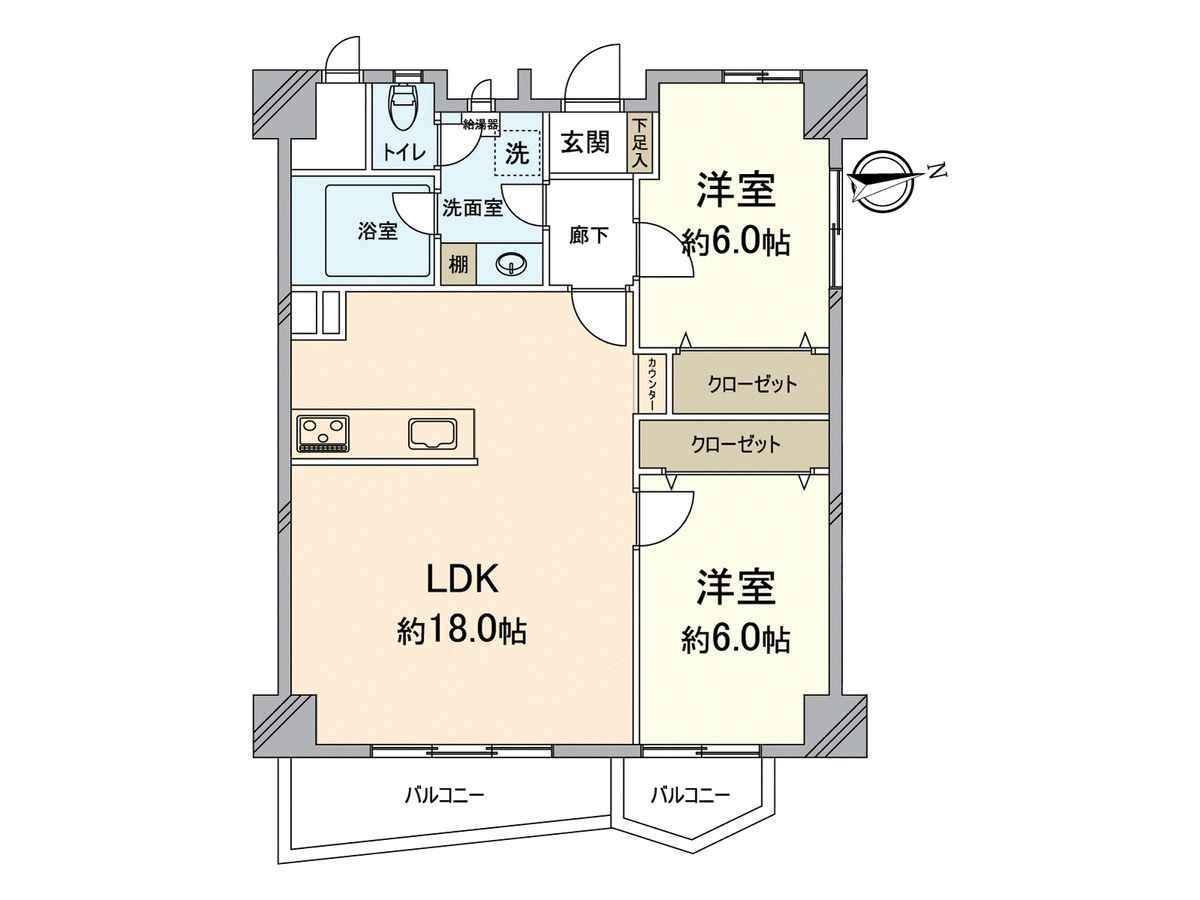 大濠藤和コーポ 間取図(平面図) 間取図(平面図)