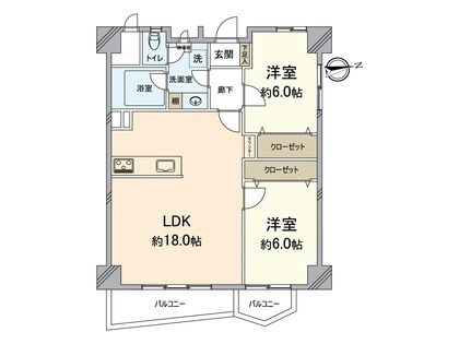 大濠藤和コーポ 間取図(平面図) 間取図(平面図)