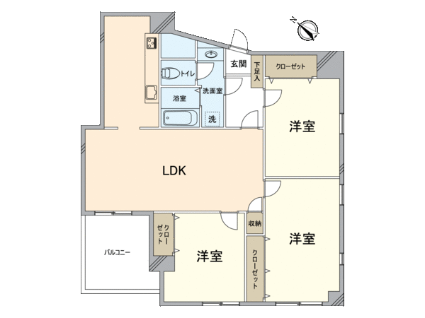 東峰マンション渡辺通 間取り