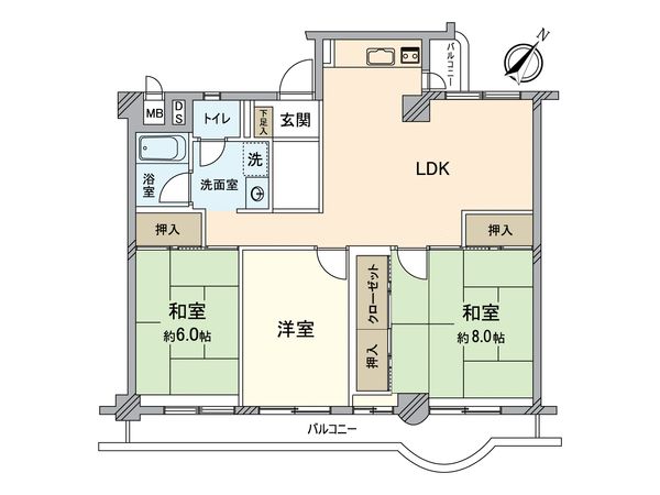 チサンマンション南公園 間取図(平面図) チサンマンション南公園 間取図(平面図)