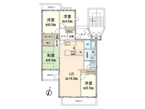 神松寺サンハイツ 3号棟 間取図(平面図) 神松寺サンハイツ 3号棟 間取図(平面図)
