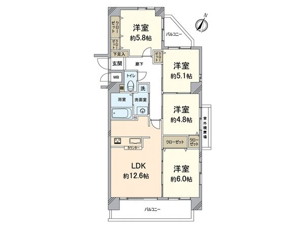 モントーレ長尾 間取図(平面図)