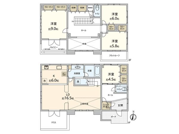 老司1丁目 戸建 間取図(平面図) 間取図(平面図)
