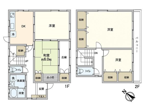 若久4丁目 戸建 間取図(平面図) 若久4丁目 戸建 間取図(平面図)