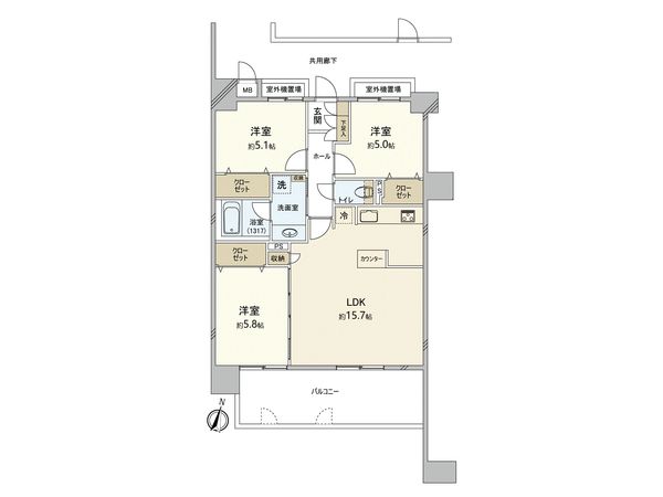 レークサイド野多目 西棟 間取図(平面図) 間取図(平面図)