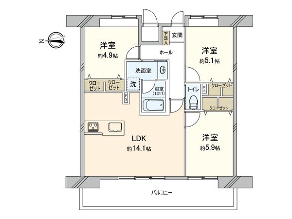 グリーンマンション南福岡 間取図(平面図) 間取図(平面図)