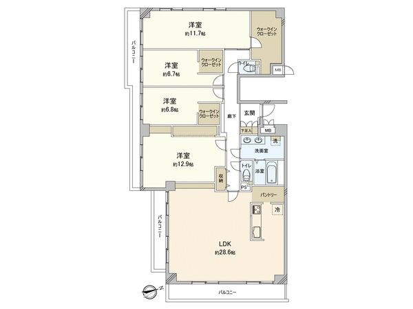 ヒューマンズ長住 間取図(平面図) ヒューマンズ長住 間取図(平面図)