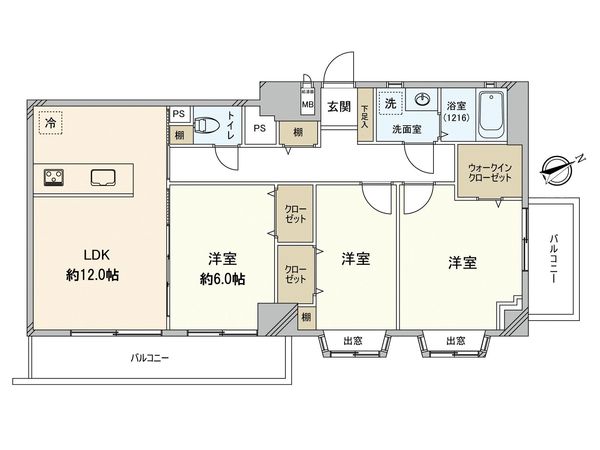 朝日プラザ大橋南 間取図(平面図) 間取図(平面図)