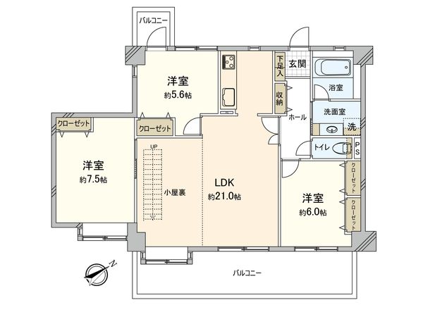 朝日プラザ大橋Ⅲ 間取図(平面図) 間取図(平面図)