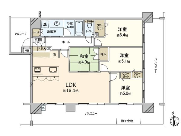 モントーレ長丘パークスクエア 間取図(平面図)