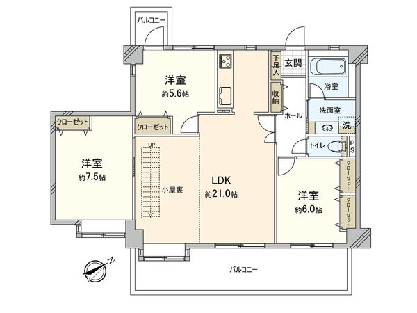 朝日プラザ大橋Ⅲ 間取図(平面図)