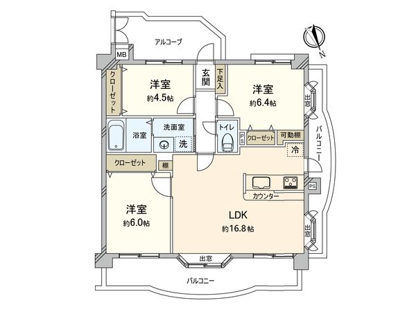 パロス筑紫丘 間取図(平面図) パロス筑紫丘 間取図(平面図)