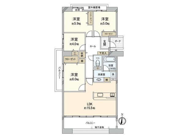 レークヒルズ野多目二番館 間取図(平面図) レークヒルズ野多目二番館 間取図(平面図)