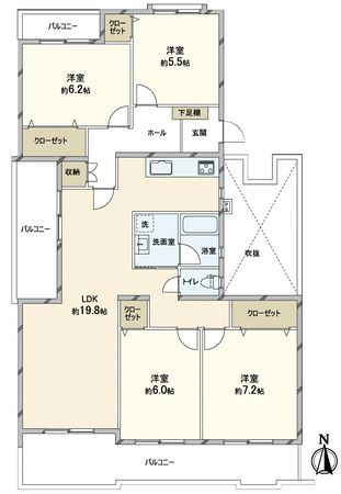 スカイタウン寺塚 間取図(平面図) スカイタウン寺塚 間取図(平面図)
