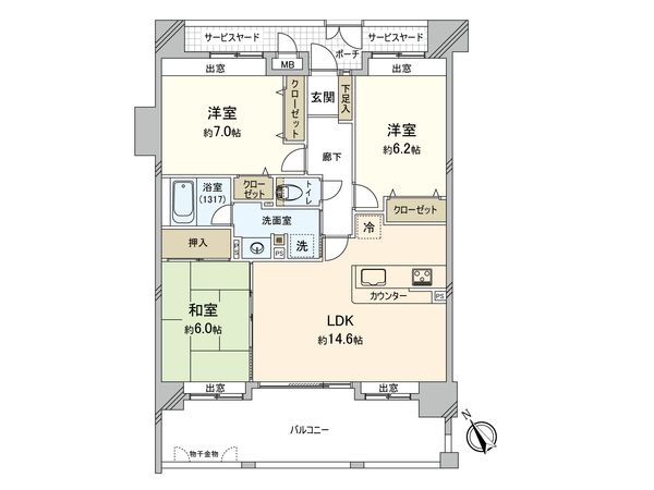 東峰マンション那珂川Ⅱ 間取図(平面図) 東峰マンション那珂川Ⅱ 間取図(平面図)