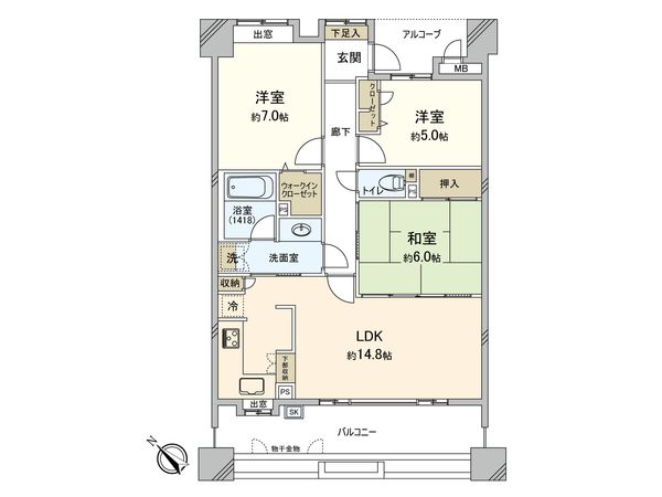 グランド・ルー博多南ガーデネッセ 間取図(平面図) グランド・ルー博多南ガーデネッセ 間取図(平面図)