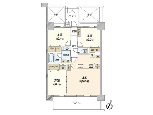 レークサイド野多目 間取図(平面図) 間取図(平面図)