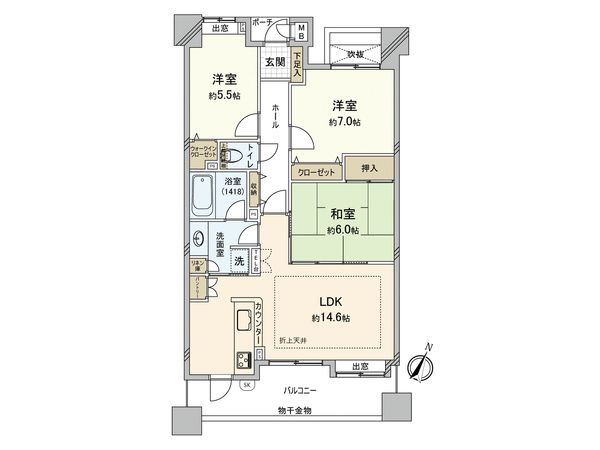 アーサー井尻エルファイン 間取図(平面図) アーサー井尻エルファイン 間取図(平面図)