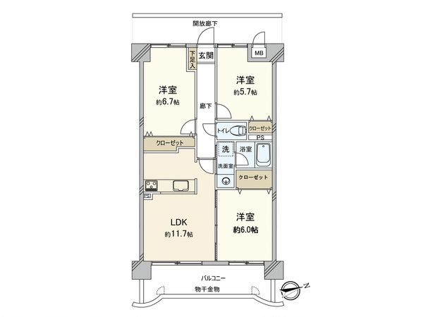 ダイアパレス大橋南第三 間取図(平面図) ダイアパレス大橋南第三 間取図(平面図)
