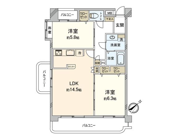 アンピールやよい坂 間取図(平面図) アンピールやよい坂 間取図(平面図)