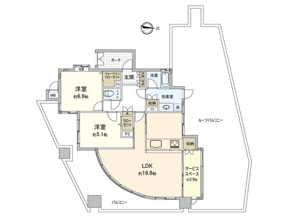 ロワール市崎パークビュー 間取図(平面図) 間取図(平面図)