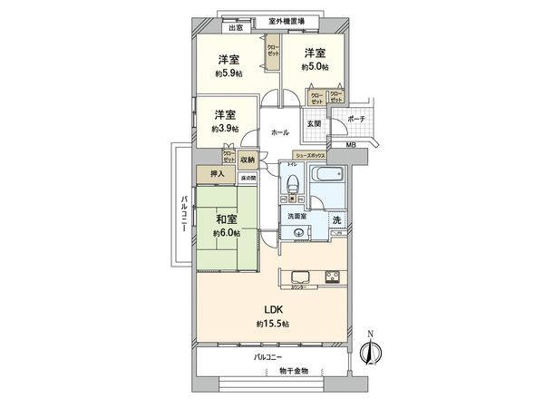 レークヒルズ野多目 2番館 間取図(平面図) レークヒルズ野多目 2番館 間取図(平面図)