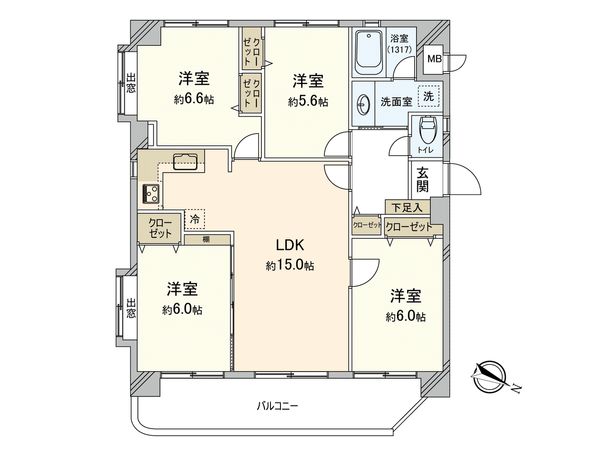 ライオンズマンション寺塚第2 間取図(平面図) 間取図(平面図)