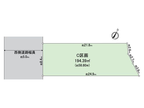 知多郡阿久比町大字草木字中郷 C区画 区画図 知多郡阿久比町大字草木字中郷 C区画 区画図