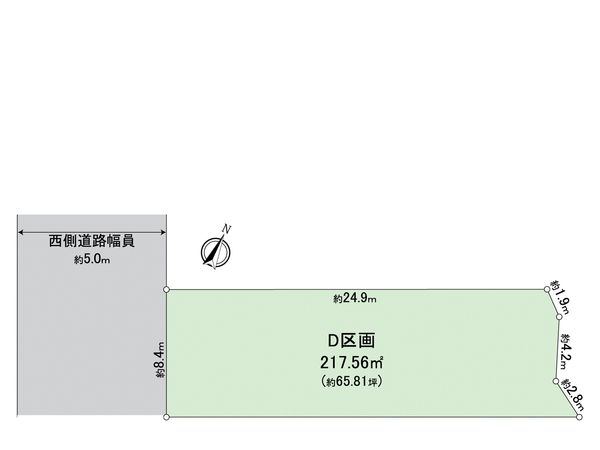 知多郡阿久比町大字草木字中郷 D区画 区画図 知多郡阿久比町大字草木字中郷 D区画 区画図
