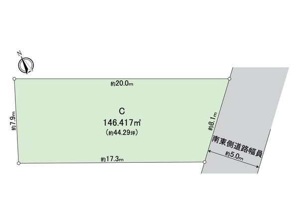 碧南市三度山町2丁目 C区画 区画図 碧南市三度山町2丁目 C区画 区画図