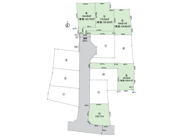 大府市横根町石丸 12区画 区画図 大府市横根町石丸 12区画 区画図