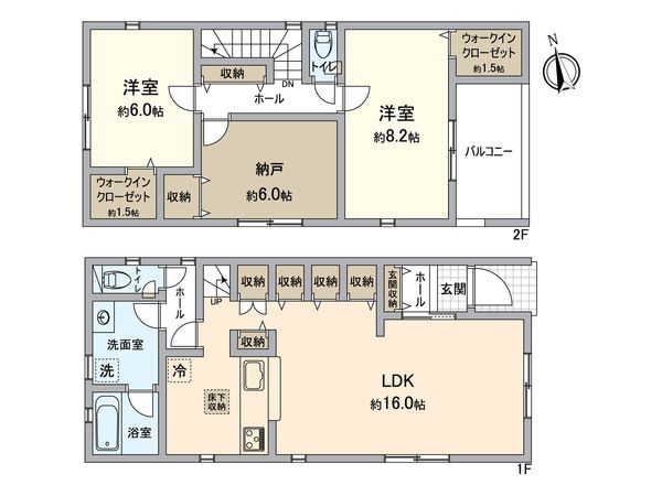 高浜市八幡町1丁目 2号棟 間取図(平面図) 高浜市八幡町1丁目 2号棟 間取図(平面図)