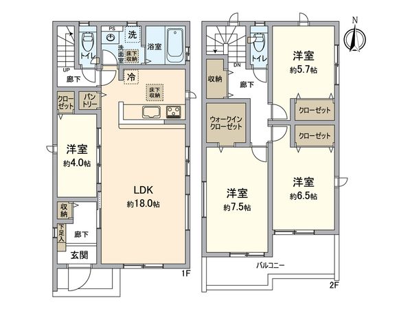 知立市長篠町新田東 2号棟 間取図(平面図) 知立市長篠町新田東 2号棟 間取図(平面図)