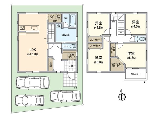 高浜市神明町2丁目 A棟 間取図(平面図)