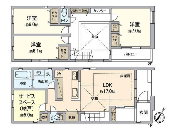 刈谷市一ツ木町7丁目 5号棟 間取図(平面図) 刈谷市一ツ木町7丁目 5号棟 間取図(平面図)