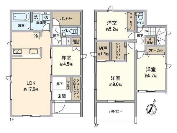 高浜市沢渡町三丁目 新築戸建 1号棟 間取図(平面図)