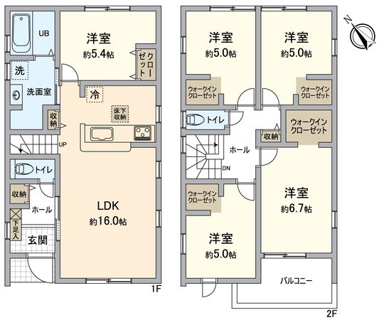 高浜市田戸町2丁目 新築戸建2号棟 間取図(平面図) 高浜市田戸町2丁目 新築戸建2号棟 間取図(平面図)