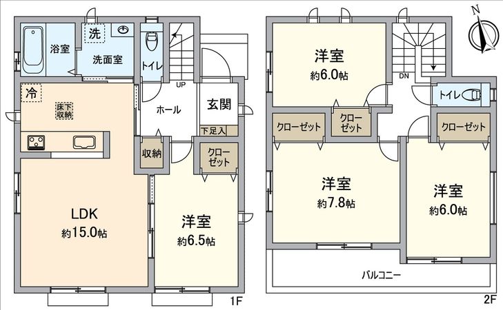 刈谷市築地町2丁目 D号棟 間取図(平面図) 刈谷市築地町2丁目 D号棟 間取図(平面図)
