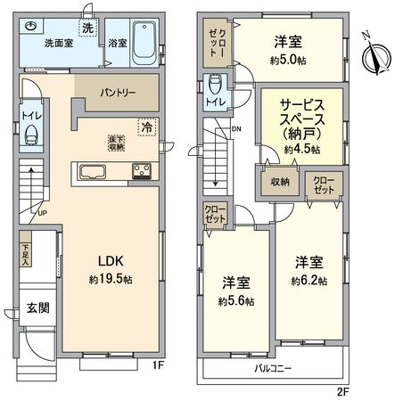 刈谷市荒井町2丁目 B号棟 間取図(平面図)
