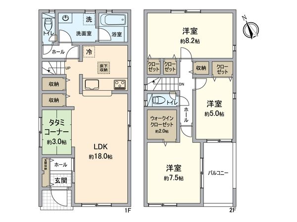 高浜市向山町6丁目 3号棟 間取図(平面図) 高浜市向山町6丁目 3号棟 間取図(平面図)